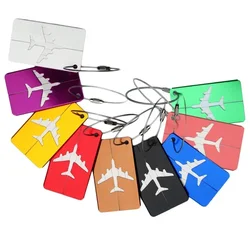 Aluminum Alloy Travel Luggage Tag Address Label Holder Suitcase Tag Boarding Pass Name ID Cards Solid Color Travel Accessories