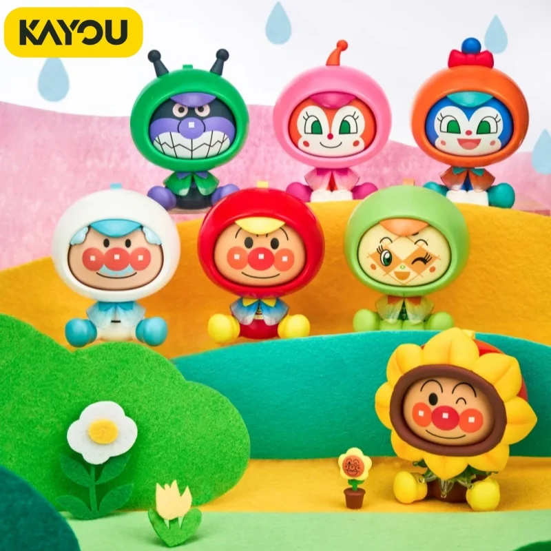 

KAYOU Anpanman Rotating Happiness Blind Box Don'T Worry About The Rain Series Face Changing Doll Ornament Collectible Gift Toy
