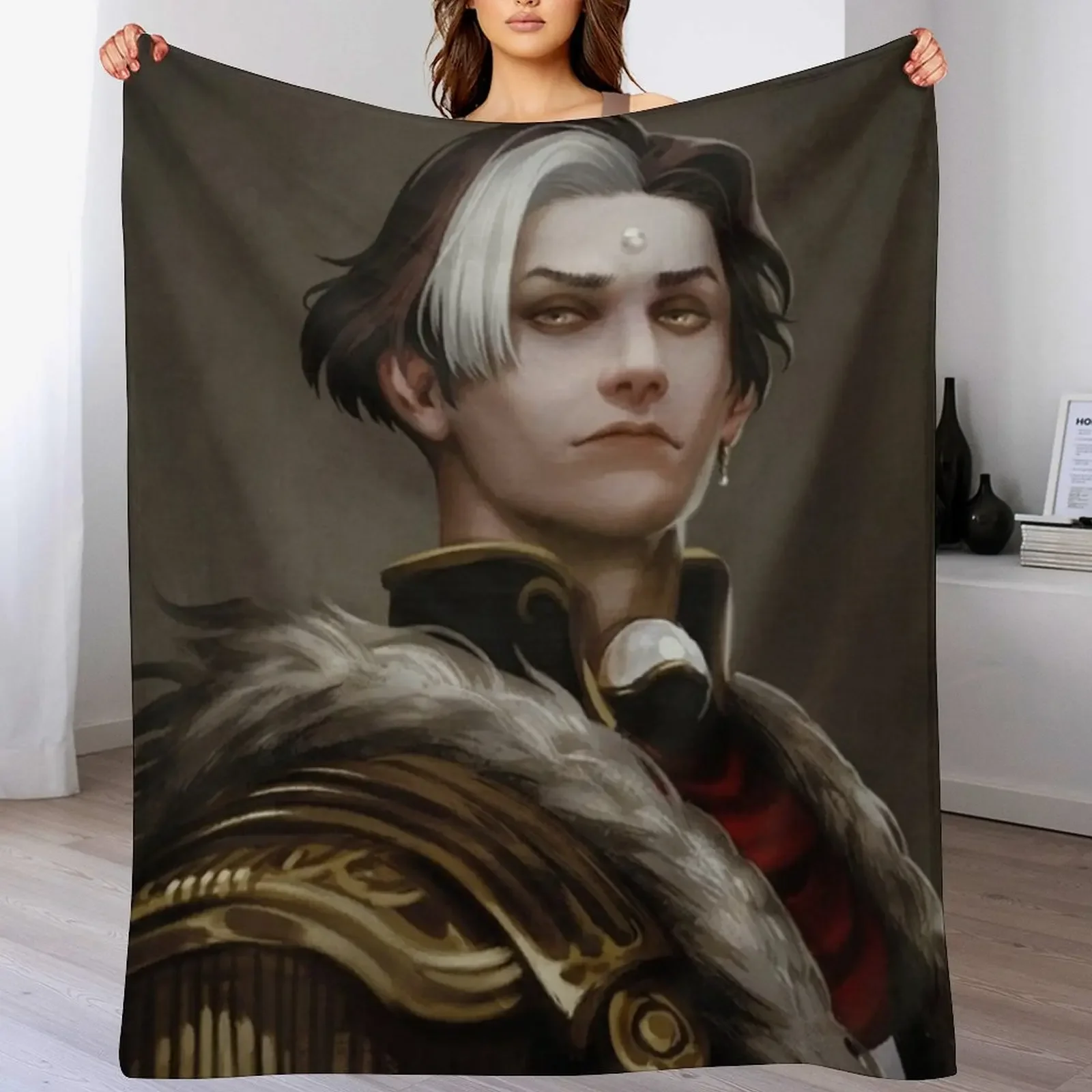 Solus zos Galvus portrait Throw Blanket Plush Loose Hairys Vintage Blankets