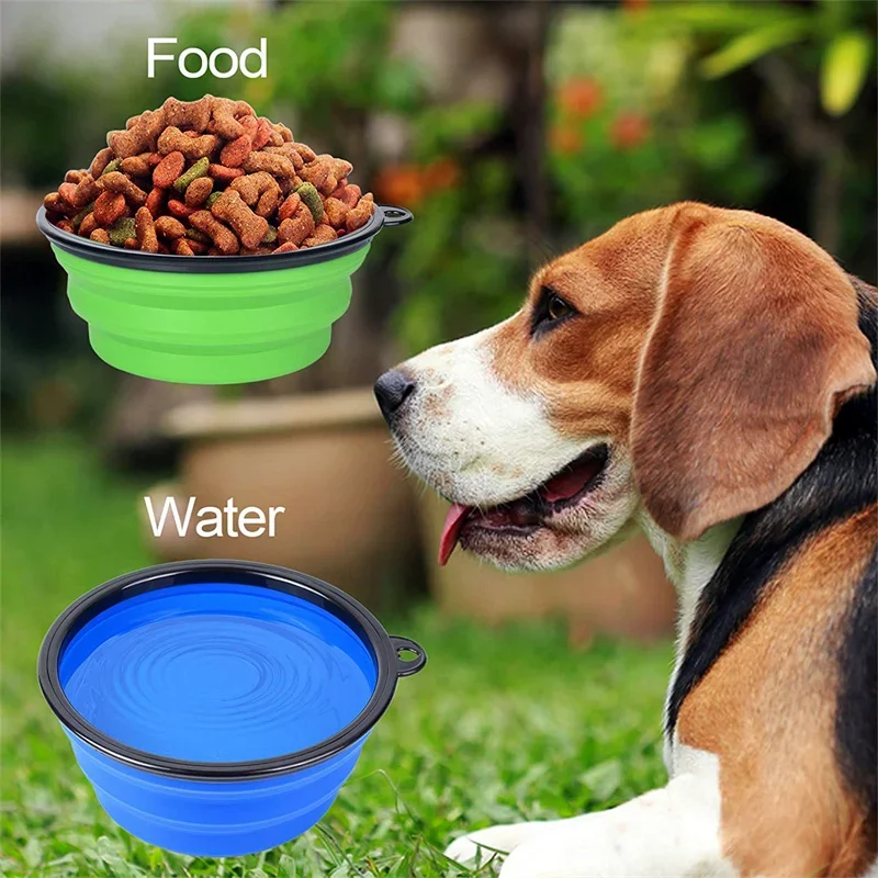 350ml 1000ml Silicone Pet Dog Collapsible Bowl Portable Folding Outdoor Travel Puppy Food Container Feeder Dish Portable Cup