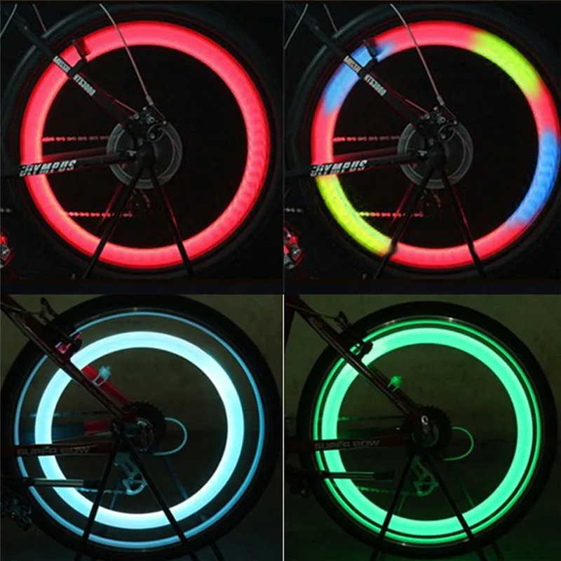 1PC Bicycle Light Bike Lamp  Tyre Tire Valve Caps Wheel Spokes Cycling Lanterns for Bicycle Accessories 4 Colors Waterproof