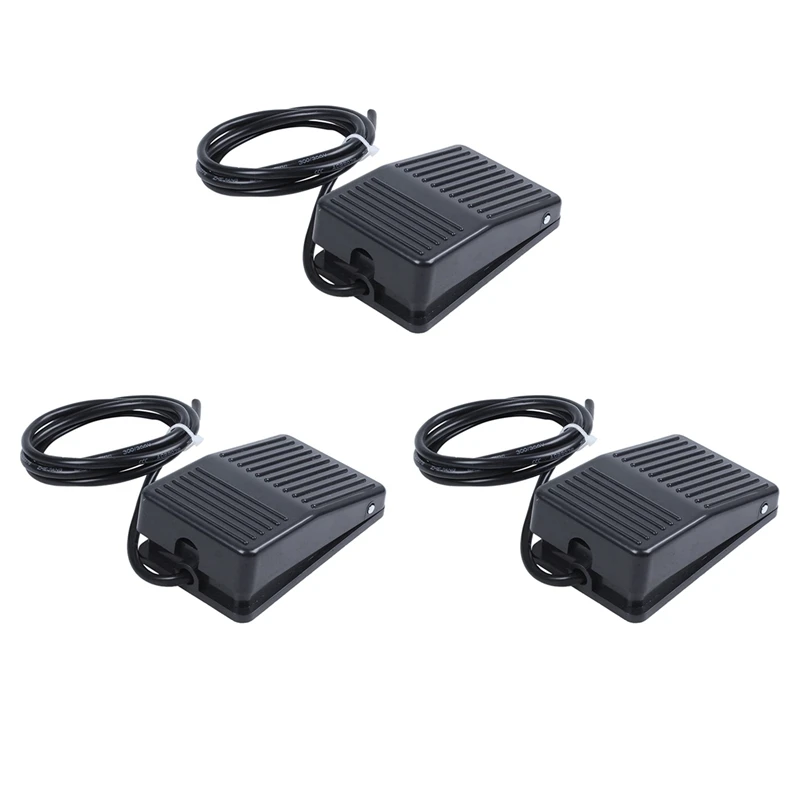 

Hot 3X AC 250V 10A SPDT NO NC Antislip Plastic Momentary Power Foot Pedal Switch Black