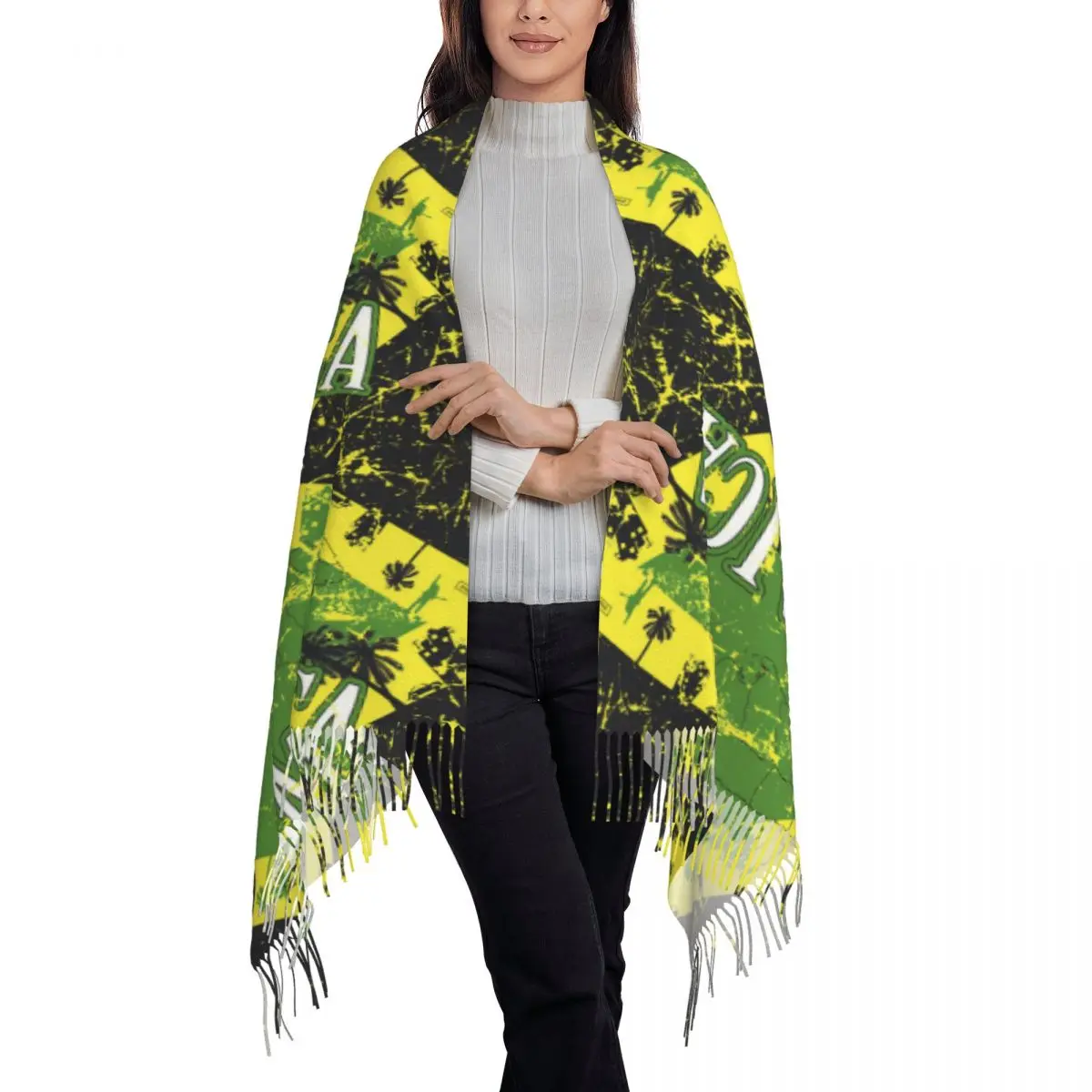 Jamaica By Adam Drakone Women\'s Tassel Shawl Scarf Fashion Scarf