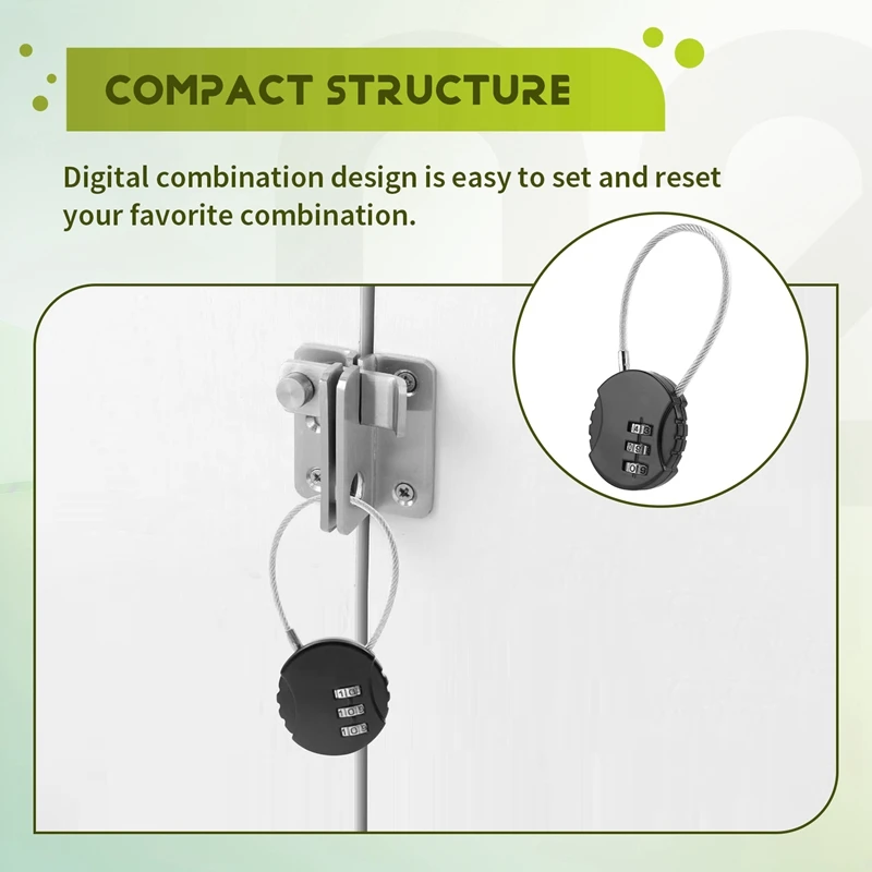 ●4 Pieces Combination Lock 3 Digit Outdoor Waterproof Padlock for School Gym Locker, Sports Locker, Fence, Toolbox, Gate