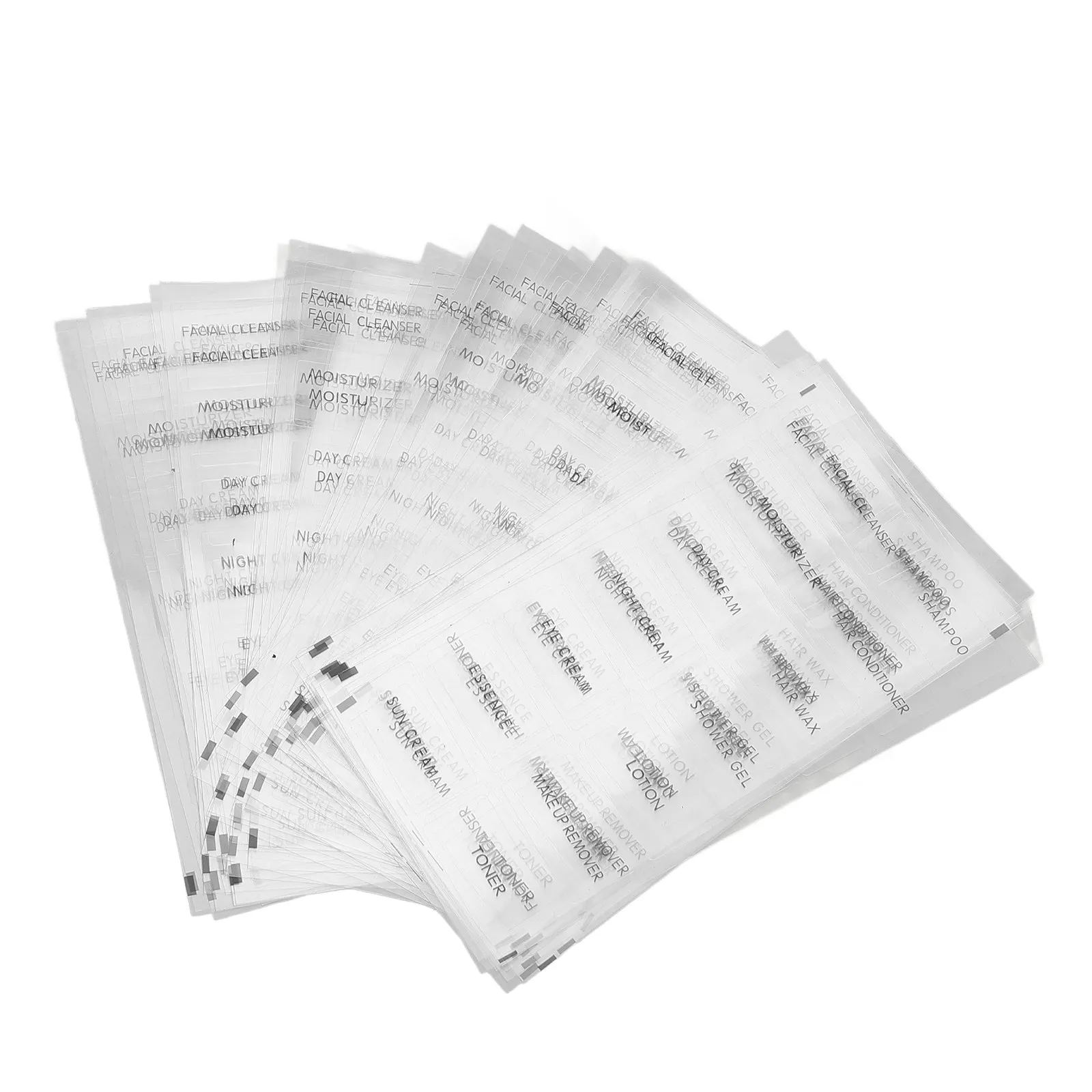 

50Pcs Travel Bottle Labels Bathroom Organizing Stickers Easy Apply Remove Toiletry Skincare Shampoo Storage Tags