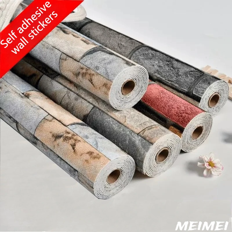 

Waterproof Moisture Proof Self Adhesive Wallpaper Retro Style Home Decoration Bedroom Living Room Background Wall