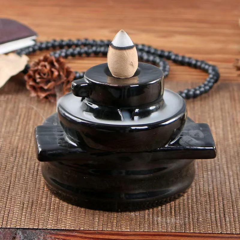 Backflow Incense Burner for Indoor Use, Creative Incense Burner for Good Fortune, Suitable for Zen Tea Rooms, Living Rooms, Gardens, and Offices, Minimalist Decor view 4