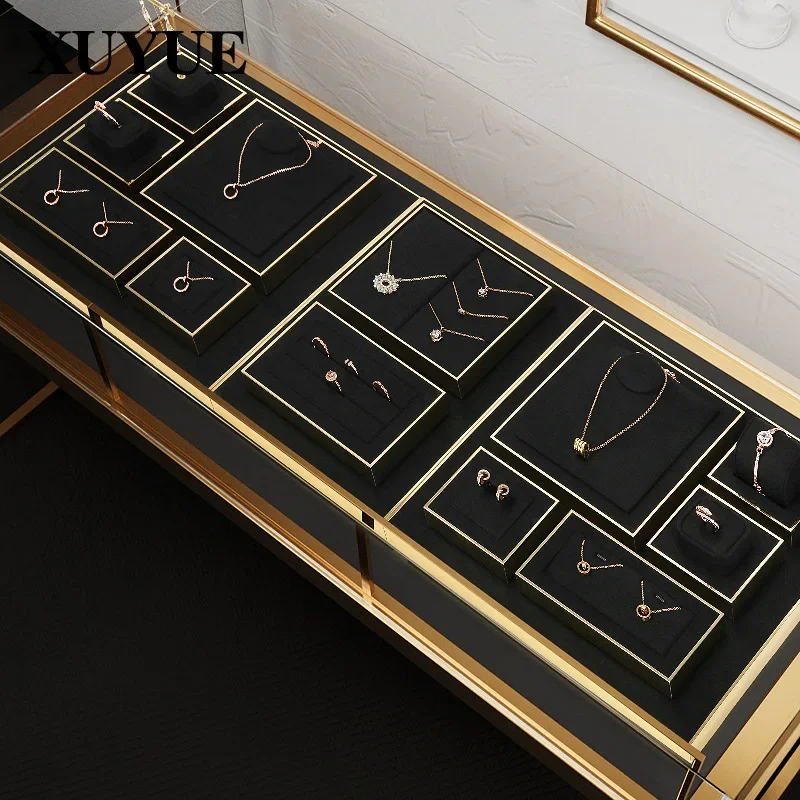 

Black ultra-fiber jewelry display set necklace bracelet earrings rack