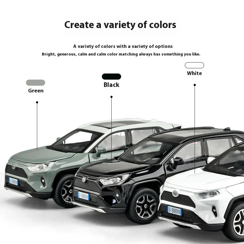 Modello giocattolo per auto RAV4 in lega 1:32, squisiti ornamenti per il desktop, migliore collezione per gli appassionati di modelli di auto, regali di Halloween