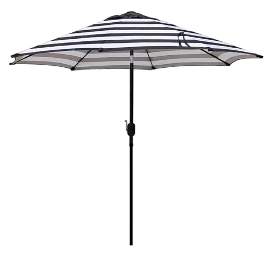 

9' Outdoor Patio Umbrella Outdoor Table Umbrella Yard Umbrella Market Umbrella with 8 Sturdy Ribs Push Button Tilt and Crank