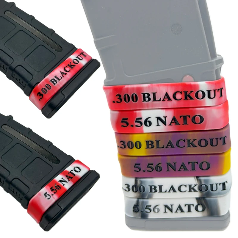 6 Pcs Magazine Marking Band for 300 Blackout 5.56 Nato Elastic Mag Rubber Ring Muti-Colors Airsoft Rifle Hunting Accessories