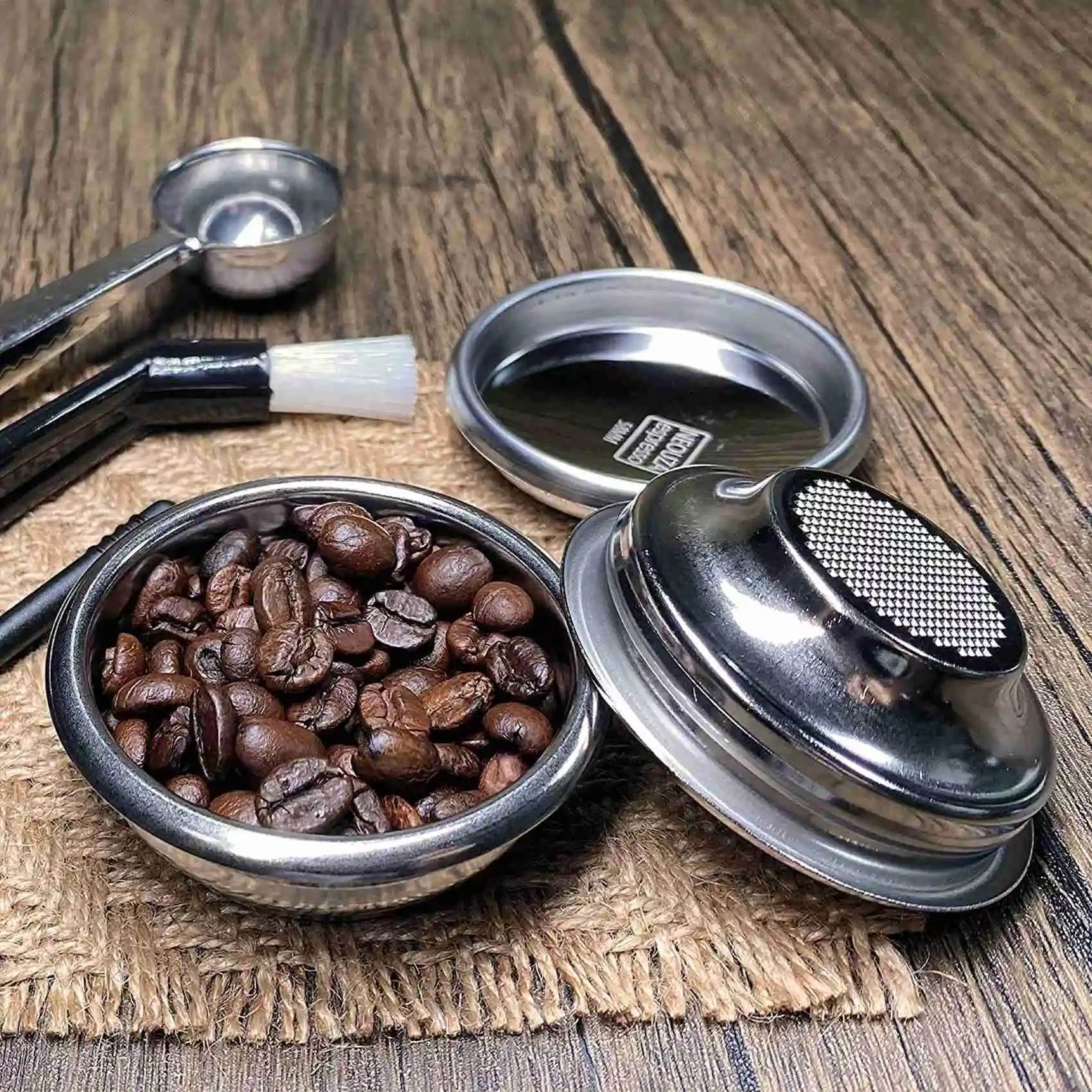 سلة فلتر A02V-51 مم 1/2/4 كوب لمرشح القهوة الإسبريسو بدون قاع، متوافقة مع ماكينة القهوة ديلونجي، بريفيل 51 مم