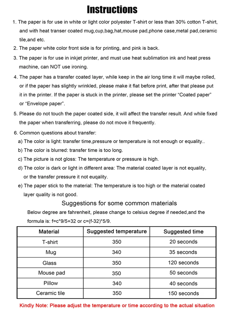 50 Blatt A3 A4 Wärmesublimations-Transferpapier von Inkjet-Drucker für Polyster, T-Shirt, Stoff, Kleidung, Tassen, Brillen, Schneidematte – Detail 8