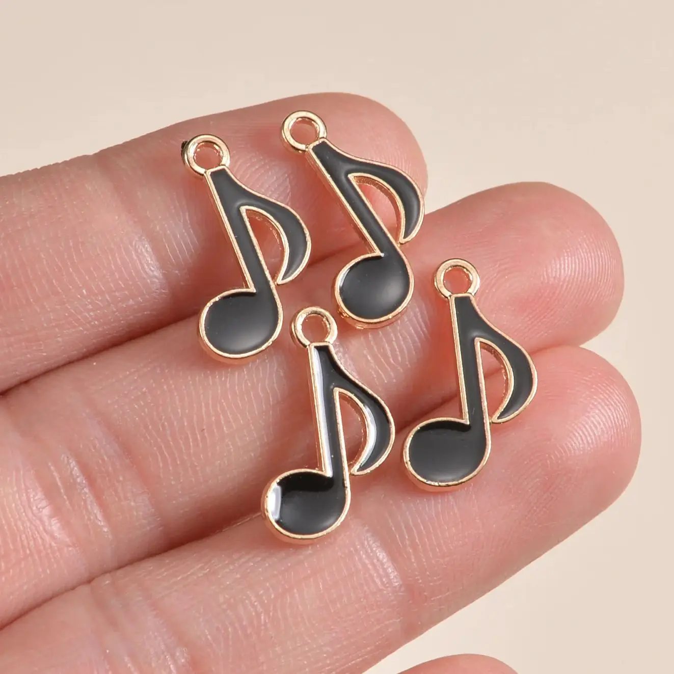 

50pcs 12x20mm Cute Enamel Musical Note Charms for Making DIY Drop Earrings Pendants Necklaces Handamde Bracelet Jewelry Findings