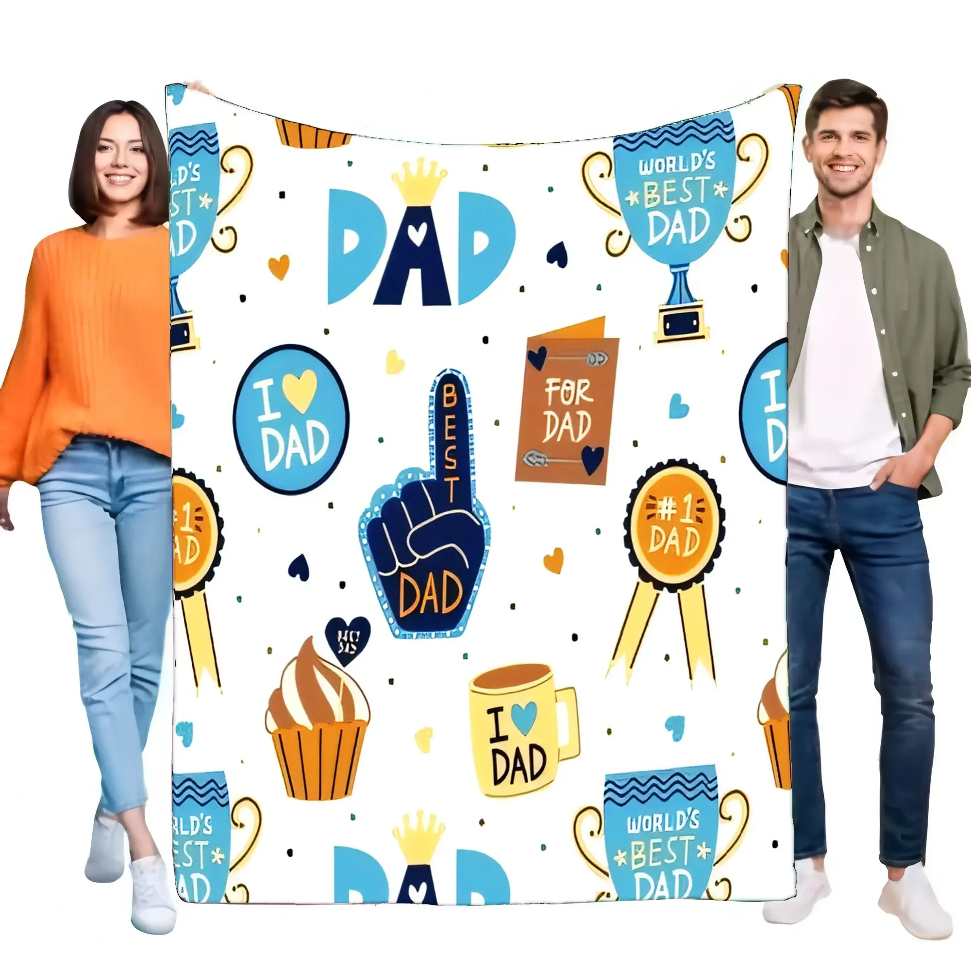Manta del mejor papá del Día del Padre, regalo de franela súper suave y acogedor para papá, marido, hombres, amo papá # Decoración de sofá cama para 1 papá