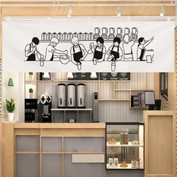 Kitchen Restaurant Dessert Milk Tea Shop Door Curtain Dining Exit Decorative Partition Curtain Horizontal