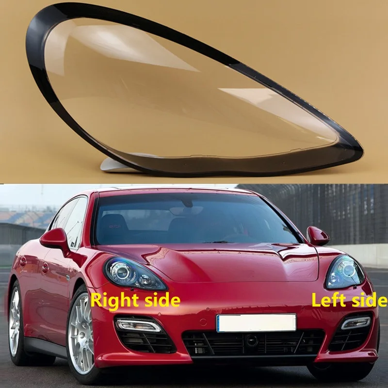 For Porsche Panamera 970 2010 2011 2012 2013 Headlight Lens Cover Headlamp Glass Lamp Shell Transparent Lampshade Black Edge