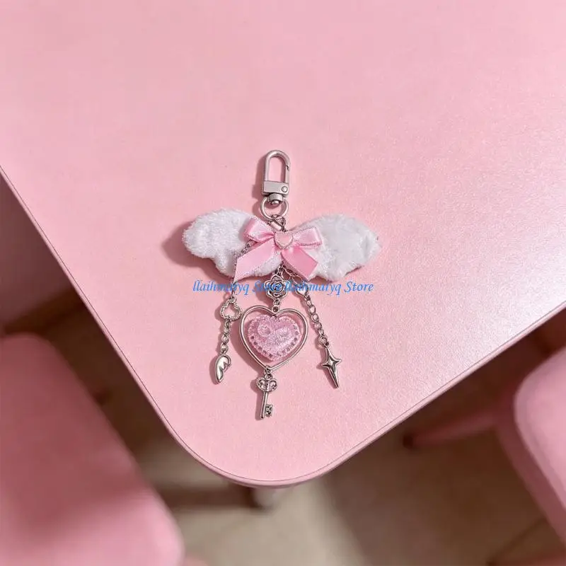 573B Elegant Pearls Bead Organiser Featuring Delicate Wing And Pink Heart Pendant