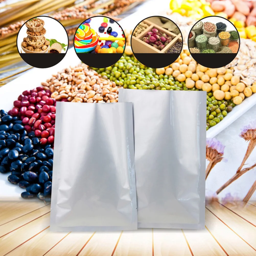 

50pcs Stand-Up Pouch 16X11Cm Resealable Aluminum Foil Bags Airtight For Food Storage Reusable Snack Bags Pre-Cut Tear Notch Home