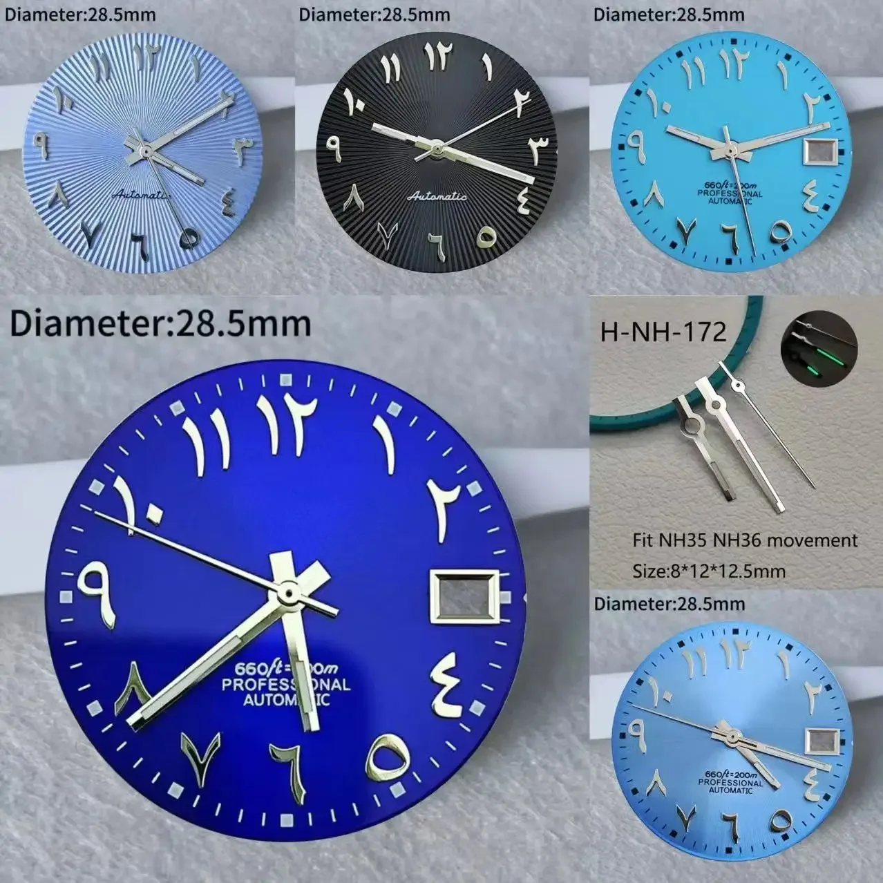 New high-quality products s logo 28.5mm Arabic number S dial suitable for nh35 nh36 movement s watch accessories repair tools