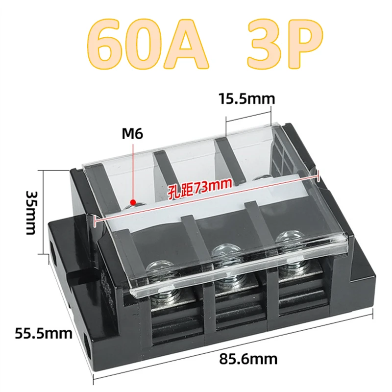 TA Multi-Positie Snel Klemmenblok 20A/60A Multi-In en Multi-Out Connector Messing Aansluitklemmenblok voor Elektronica