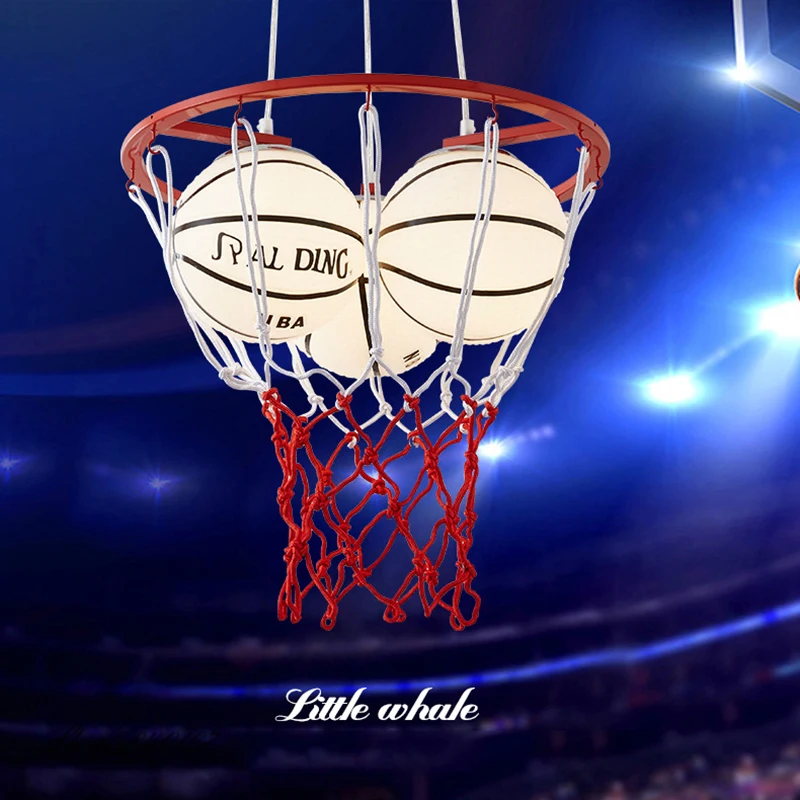 Kids Pendant Lights Creative Led Basketball Pendant Lights for Children room Lamps Bedroom Living Room Deco hanging bar lights