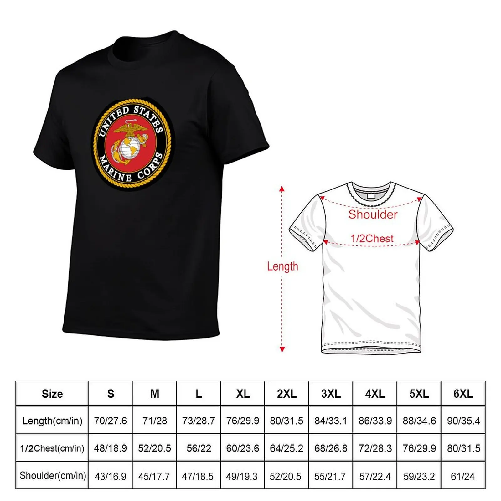Iconic Marine Emblem T-Shirt Trendy Print Short Sleeve T-Shirt