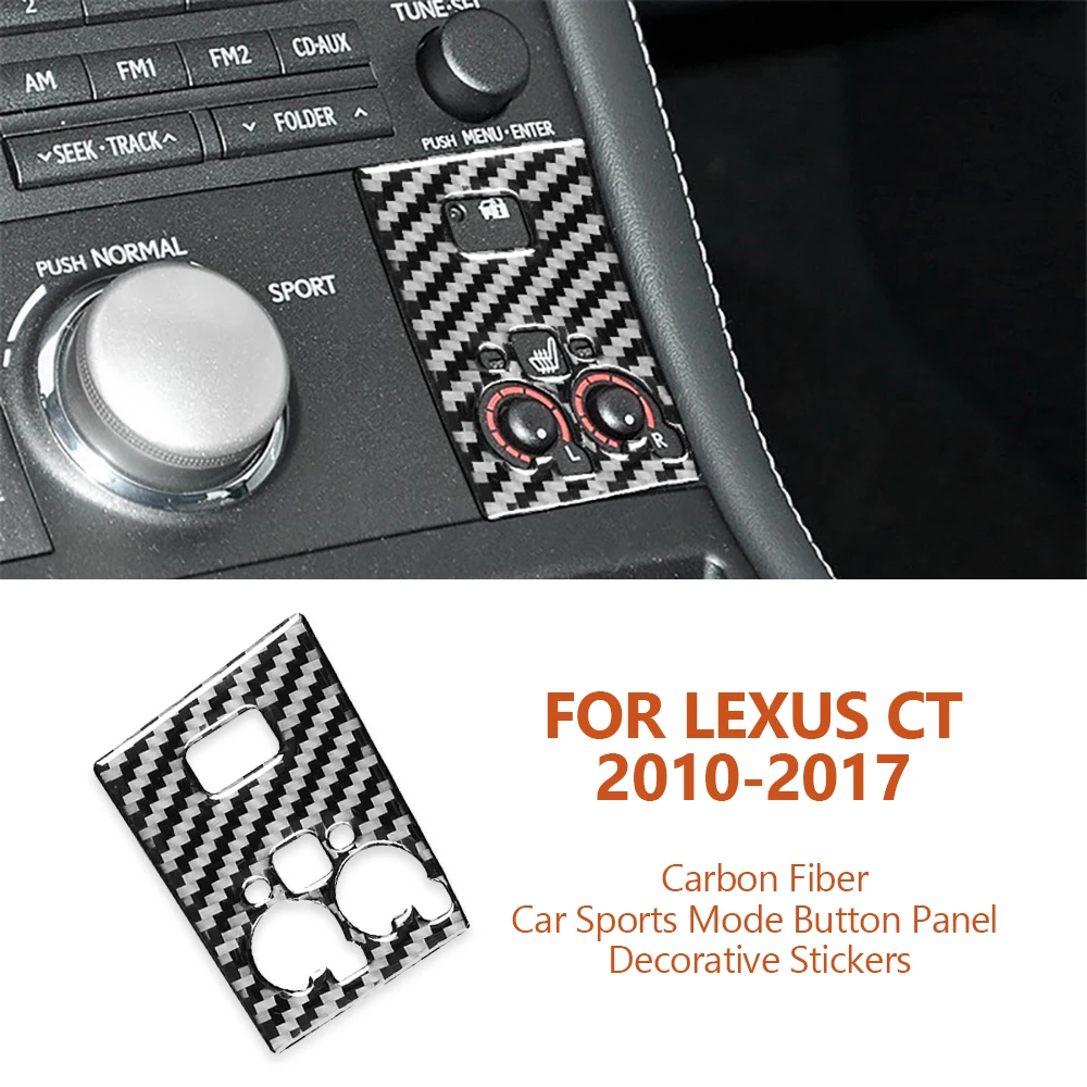 

For Lexus CT 2010-2017 Car-Styling Carbon Fiber Car Sports Mode Button Panel Decorative Stickers Auto Interior Accessoriess