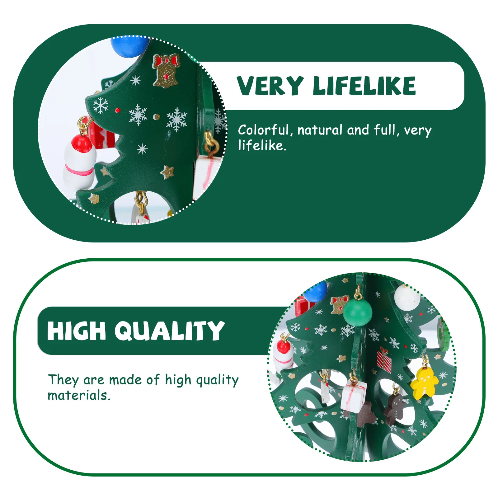 

1set 1Set Diy Wooden Christmas Tree Mini Xmas Gift Home Desktop Decor Party Scene Adornment Kids Craft Holiday Decoration