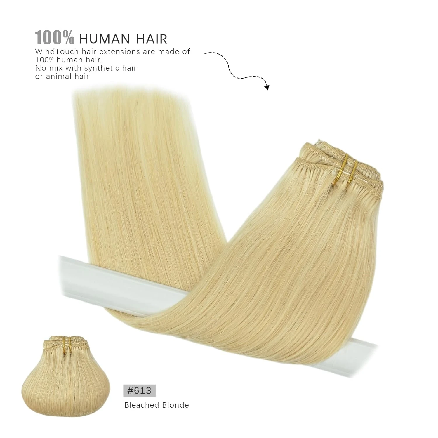 Extensiones de Cabello brasileño liso y sedoso, 8 unidades/set, 100% cabello humano Real, Color rubio #613, 16-26 pulgadas, 120g/Set