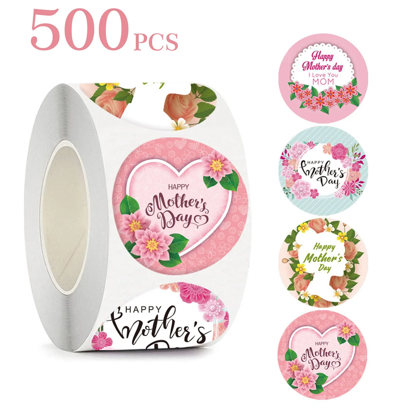 500pcs Happy Mothers Day Stickers Envelope Seals Thank You Stickers for Gift Wrapping Party Favor Small Business Supplies