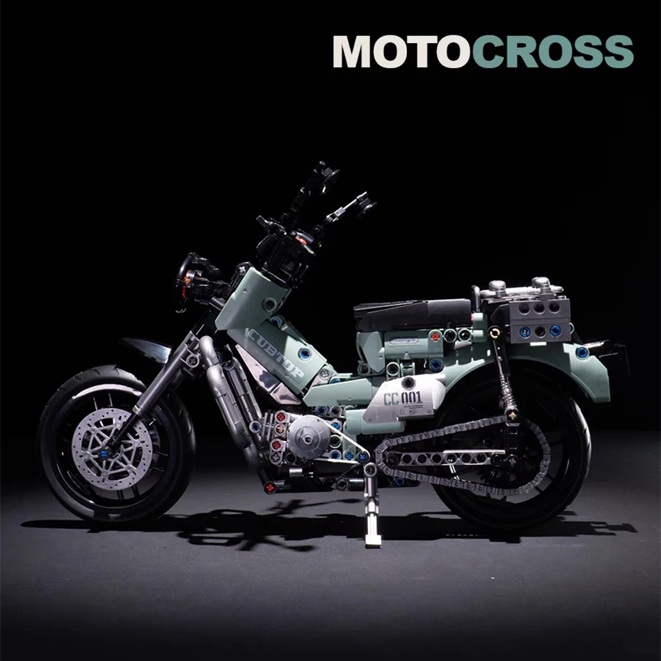 

628 шт. MOC City Super Cross Cub Модель мотоцикла Строительные блоки Техническая скорость CC 110 Мотоцикл Гаражные кирпичи Игрушки Подарки для детей