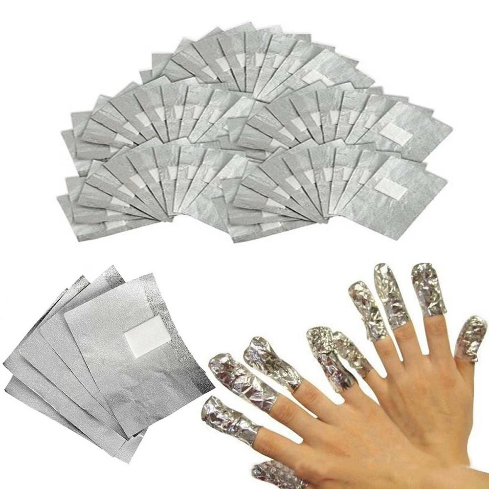 

50/100pcs/Bag Aluminium Foil Nail Art Soak Off Nail Removal Wraps With Cotton Pads Nail Towel Gel Polish Remover Manicure Tool