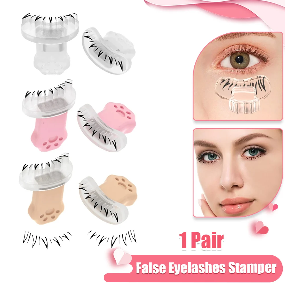 Lower Eyelash Stamp Stencil With Handle Eyelash Applicator Quick Makeup Under Eyelash Template Seal False Eyelashes Stamper