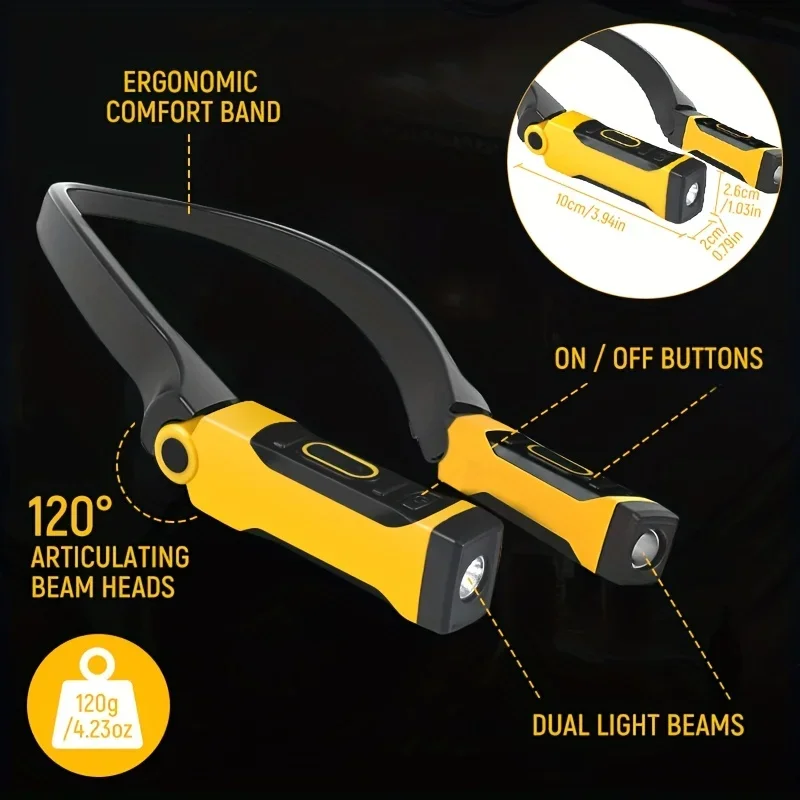 2 Pack Rechargeable LED Neck Reading Light Two Brightness Levels For Reading, Knitting, Camping & Repairing  Led Work Light