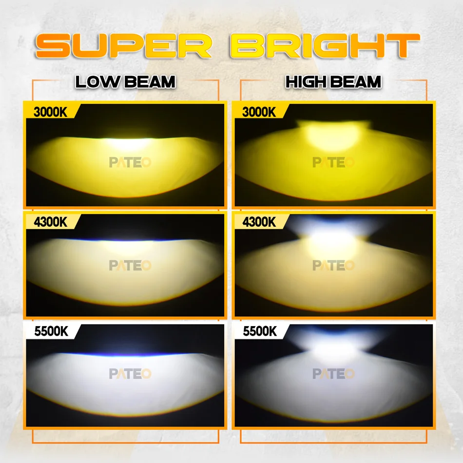 3 Cal soczewki projektora Bi-LED światła przeciwmgielne 3-kolorowy zestaw do Ford Focus MK2 MK3/ Citroen C4/Renault Megane/Peugeot 307/Honda City,