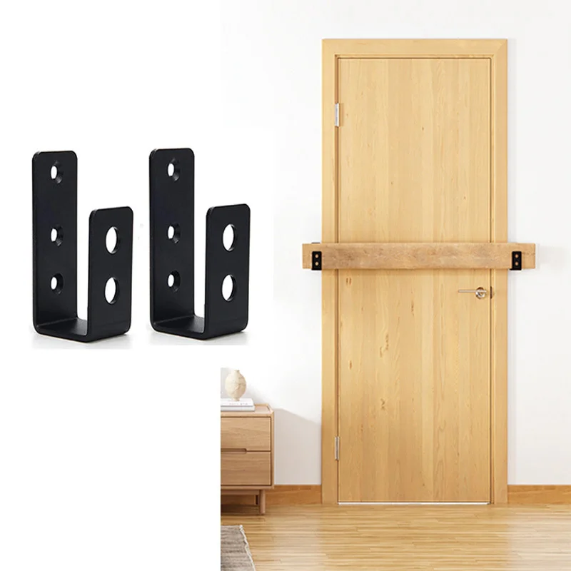 2x4 Door Barricade Brackets Security Bar U Bracket Heavy Duty Devices Night Lock Door Barricade Door Reinforcement Bracket