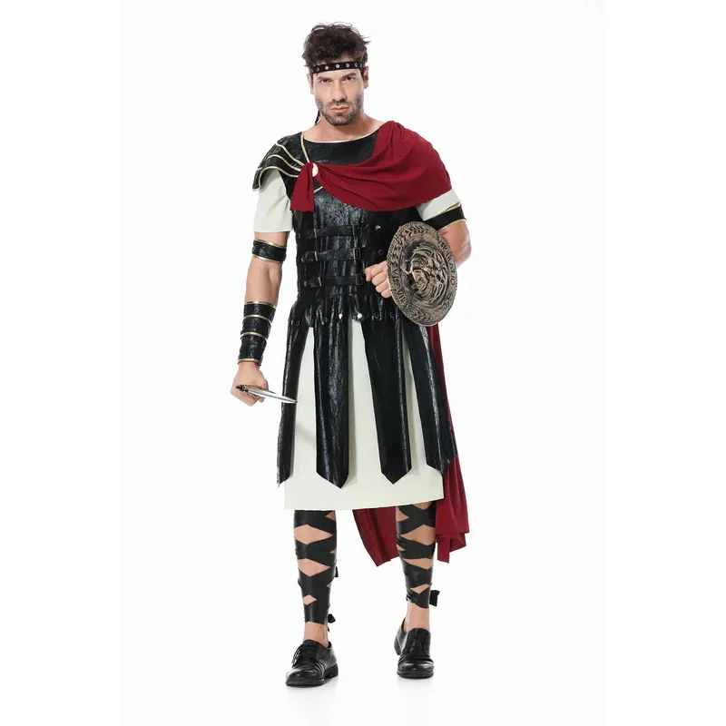 Disfraces de guerrero de caballero romano antiguo para adultos, Disfraces de Halloween para hombres, niñas, niños, mito griego antiguo, Gladiador, Cosplay, vestido de fiesta de lujo