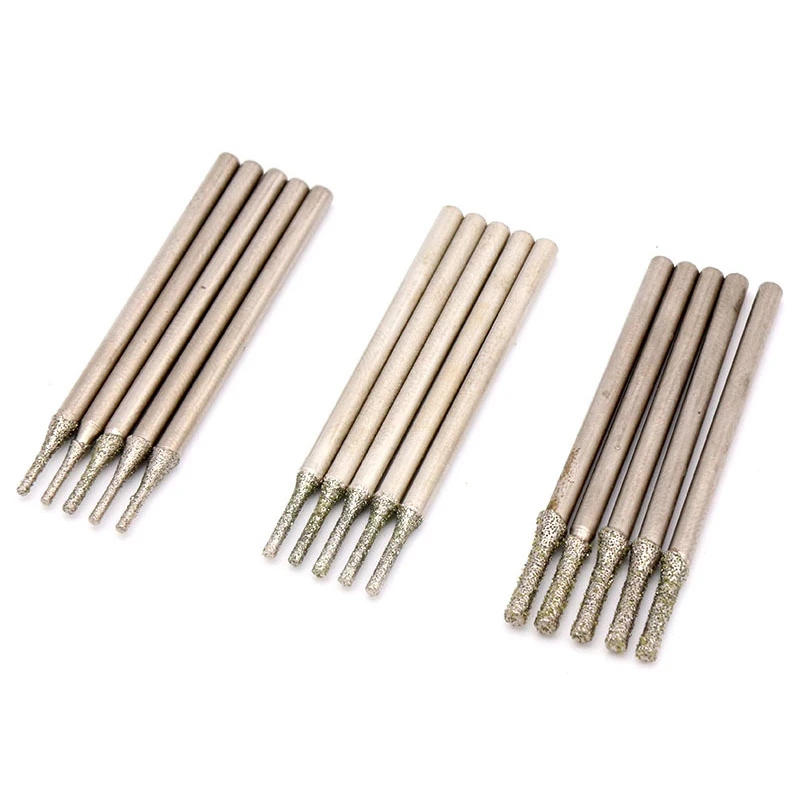 10PCS 0.4-3mm Diamond Coated Tipped Drill Bit Punch Needle A Needle Grinding Head Needle For Jade/Metal/Jewellery/Tile/Glass