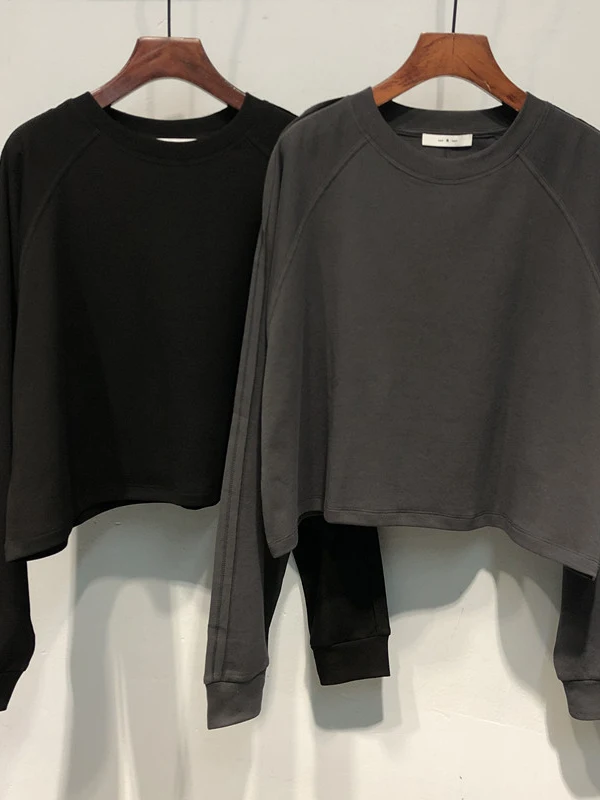 قميص بأكمام قصيرة وطويلة بأسلوب الأميرات حلو وجريء، ملابس داخلية فضفاضة وملابس خارجية، قمة الخريفية من ألياف الخيزران العضوية...