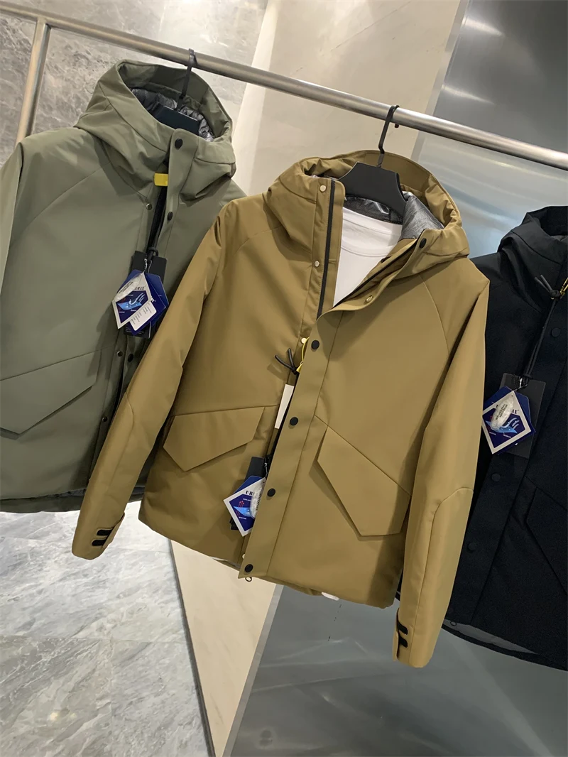 

Ветрозащитная теплая пуховая куртка с капюшоном для мужчин, удлиненная, утепленная, зимняя, со светоотражающими элементами, для активного отдыха