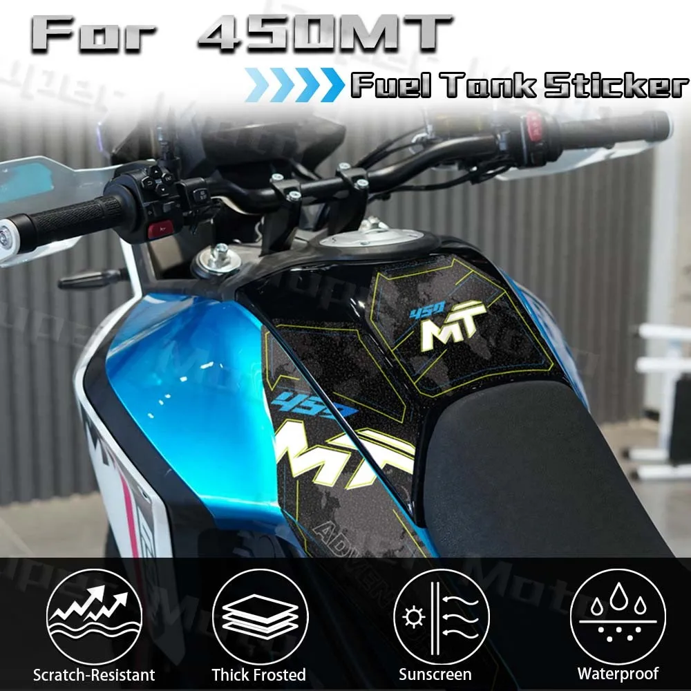 

For MT450 450mt 450MT 2024 Motorcycle Frosted Fuel Tank Kit Sticker Motocross Protector Knee Grip Pad Decals Accessories