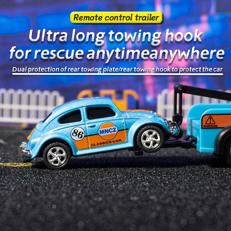 1/64ミニ合金トレーラートラックおもちゃRCカーApp 2.4Gリモートコントロールワイヤレスおもちゃ無線操縦救助車両子供のおもちゃ