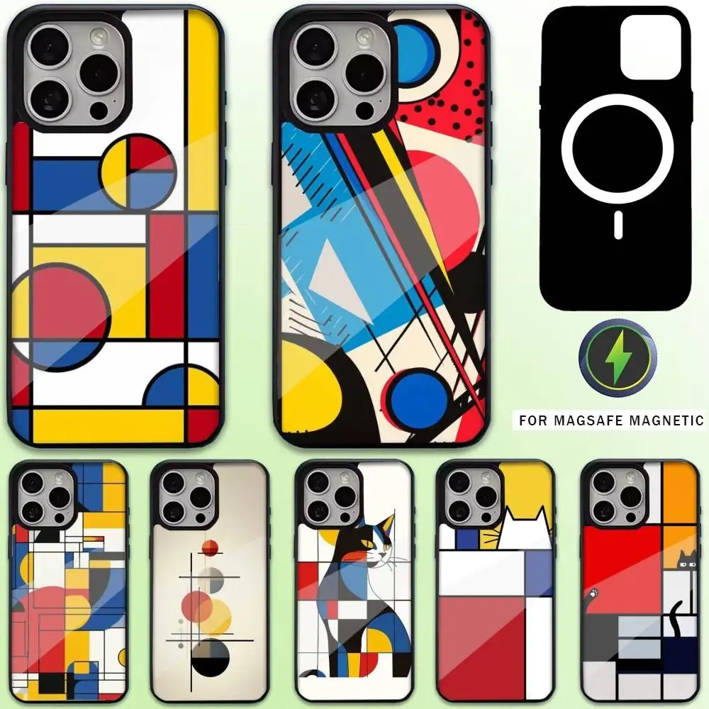 

Abstract P-Piet Mondrian Phone Case For iPhone17,16,15,14,13,12,11 Plus,Pro Max Magnetic Magsafe Wireless Charging