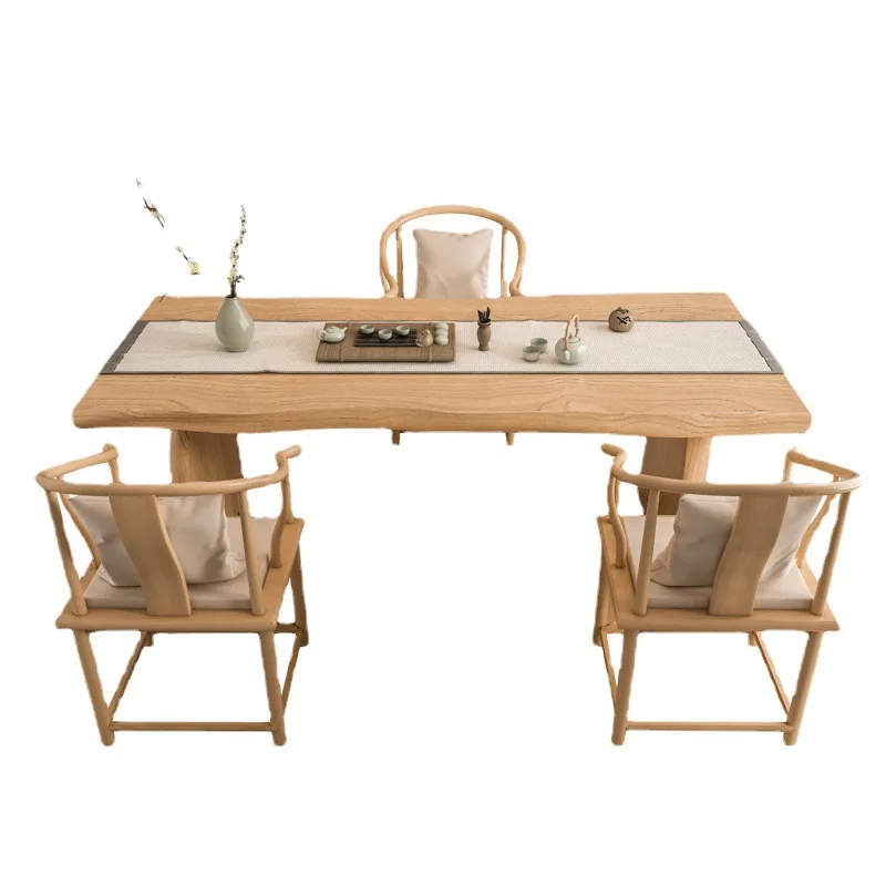 

Tea table and chair combination simple household large board modern drinking tea table new Chinese