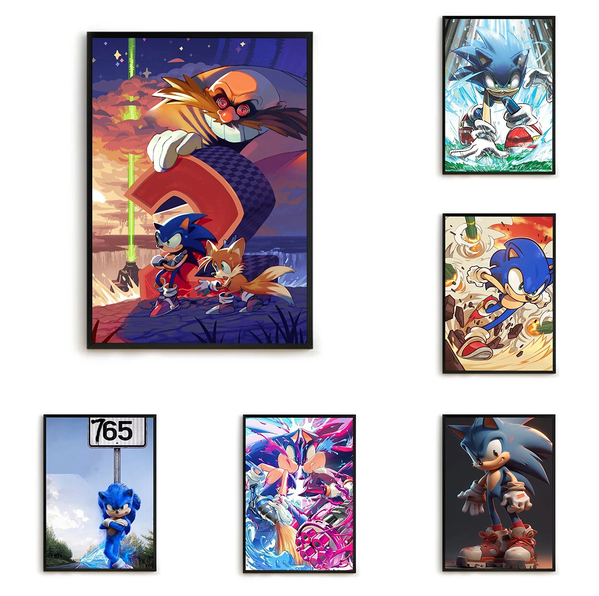 S-Sonic Posters for Wall Decoration Painting Paintings for Bedroom Room Decors Aesthetic Pinterest Anime Home Decorations Poster