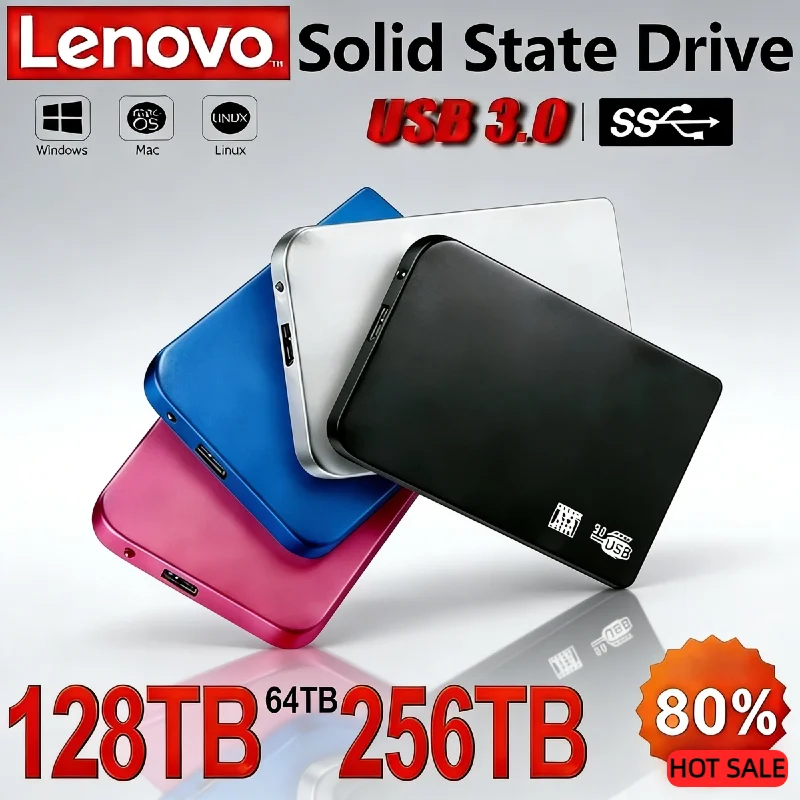 

Внешний SSD-накопитель Lenovo USB 3.0 обеспечивает быструю передачу данных и огромную емкость хранения данных 2 ТБ/4 ТБ/8 ТБ/16 ТБ/30 ТБ/64 ТБ/128 ТБ/256 ТБ.