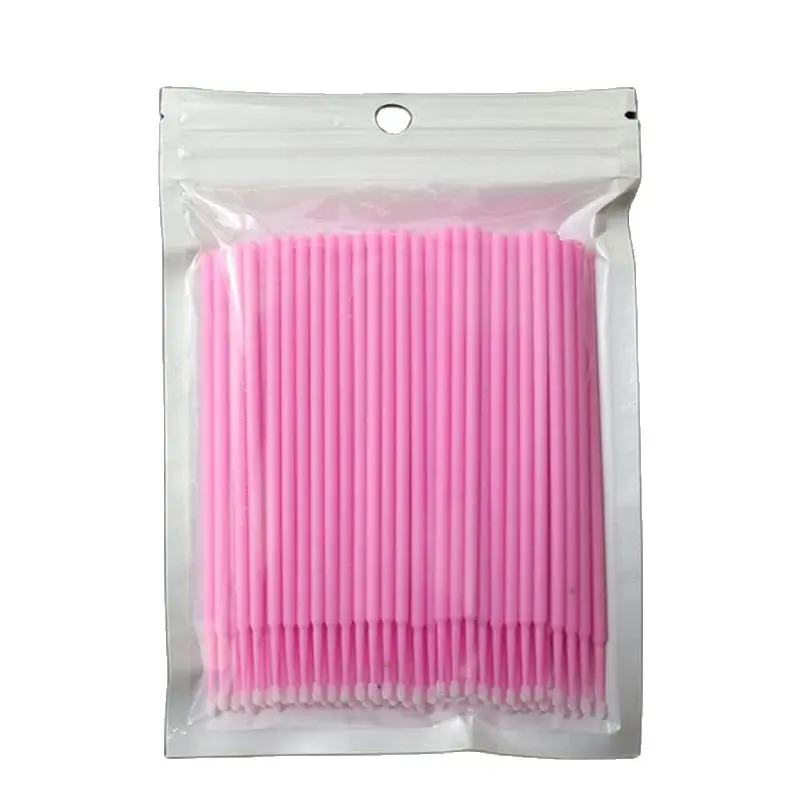 100pcs/set Disposable Soft Cotton swabs Fake Eyelashes Makeup Brushes Colorful Cotton Swabs Makeup remover cleaning tool