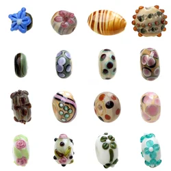 Wood Grain Green 4PCS/LOT Nature Style Handmade Lampwork Glass Beads For Jewelry Making Accessories DIY Charm Earring Bracelets