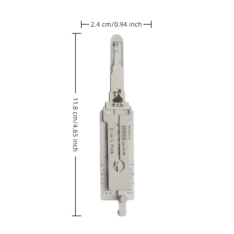 Lishi 2 in 1 HON66 Lock Pick Original Decoder Ignition Car Door Open for Honda Acura BYD GAC Trumpchi Models Vertical Milling